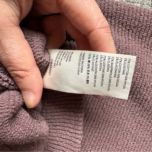 Free People Mauve Ribbed Turtleneck Sweater - Picture 5 of 7